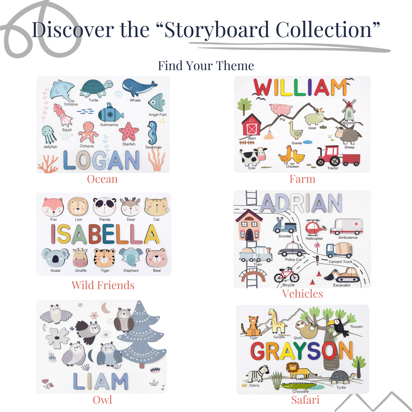 Personalized Name Puzzle - Farm - Storyboard Collection