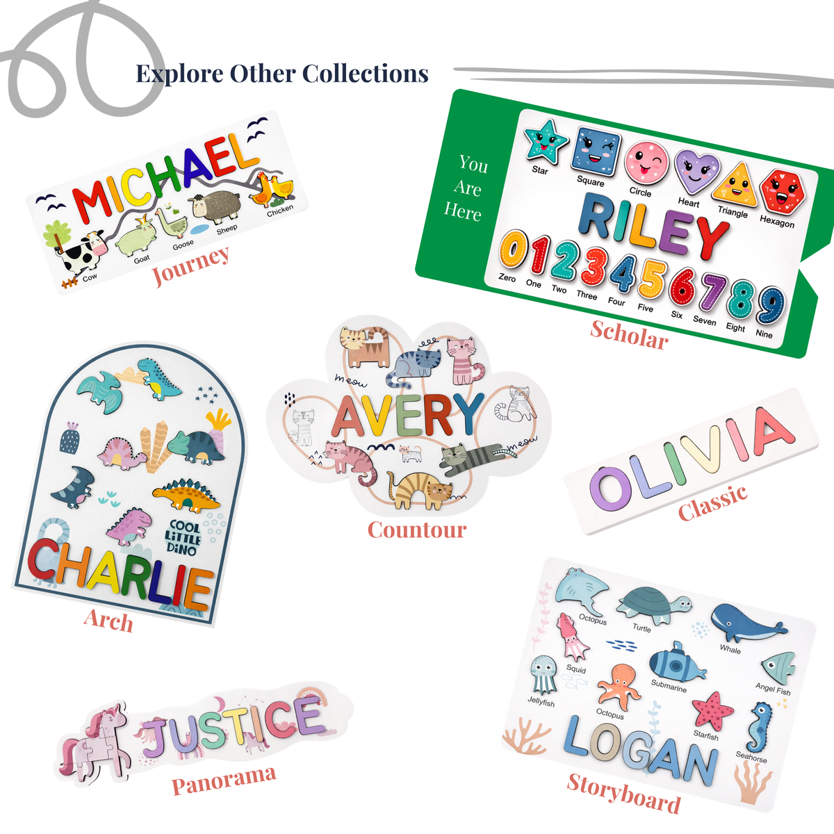 Personalized Name Puzzle - Boho - Scholar Collection