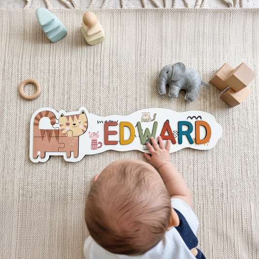 Personalized Name Puzzle - Cat - Panorama Collection