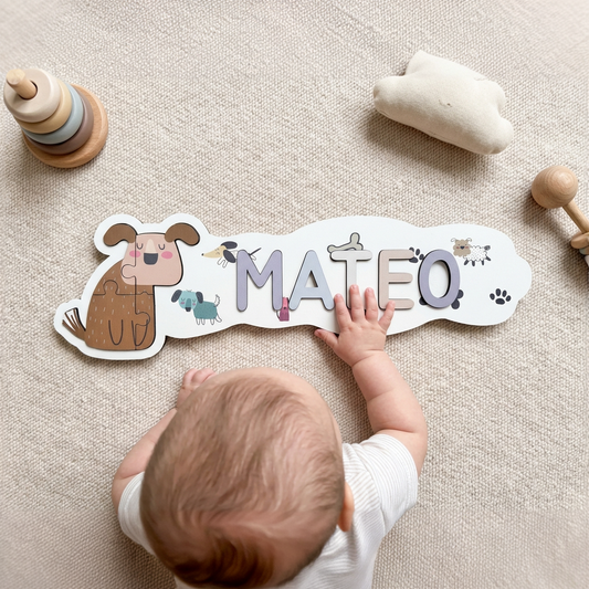 Personalized Name Puzzle - Dog - Panorama Collection