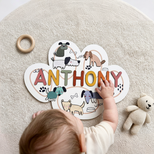 Personalized Name Puzzle - Woof - Contour Collection