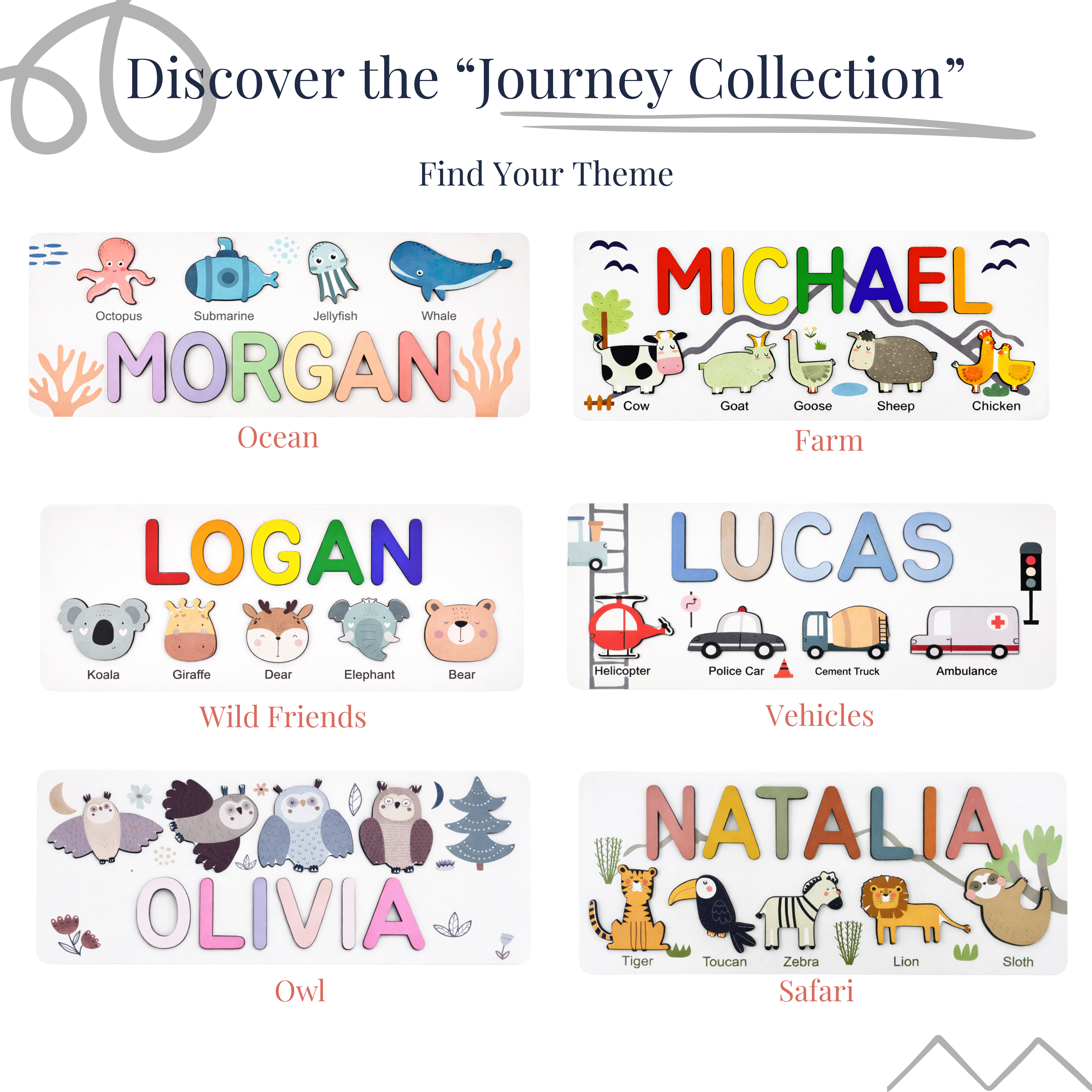 Personalized Name Puzzle - Ocean - Journey Collection