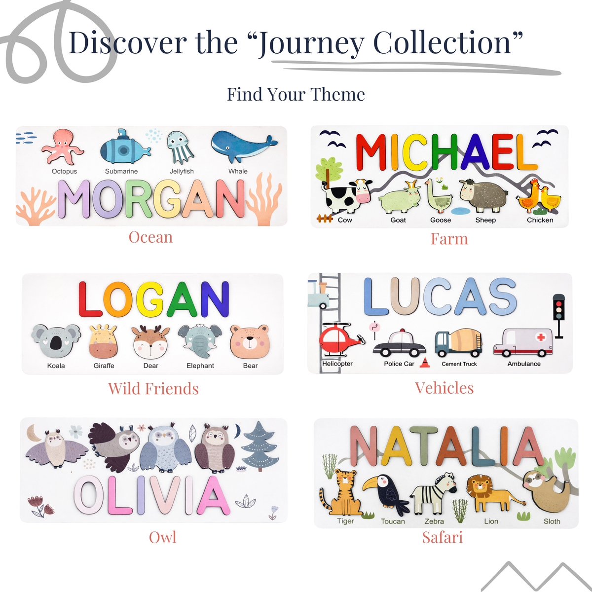 Personalized Name Puzzle - Ocean - Journey Collection