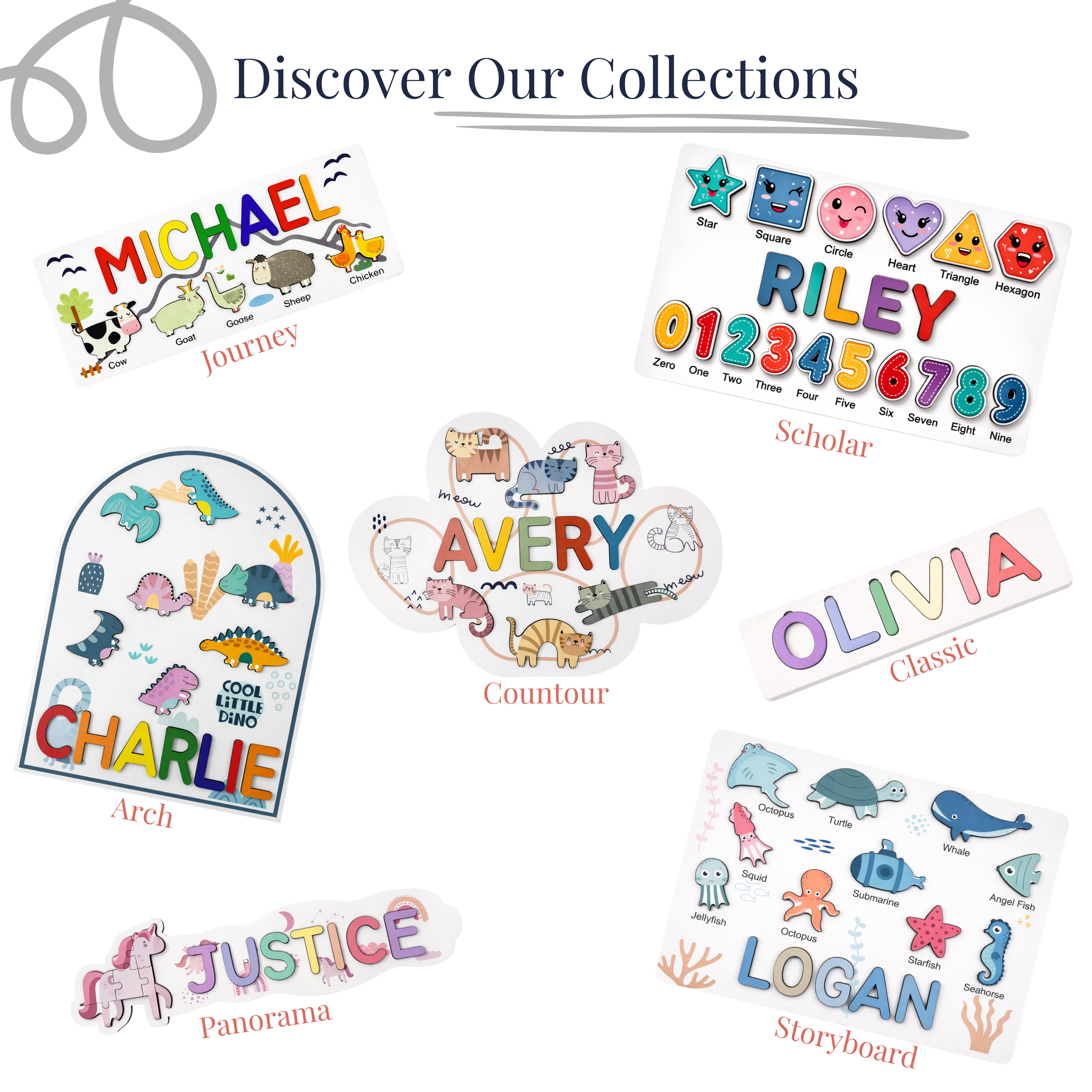 Personalized Name Puzzle - Blush - Scholar Collection