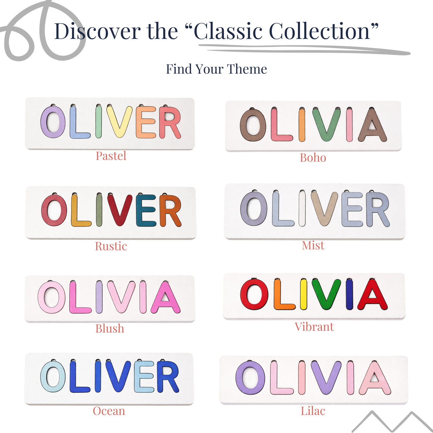 Personalized Name Puzzle - Mist - Classic Collection