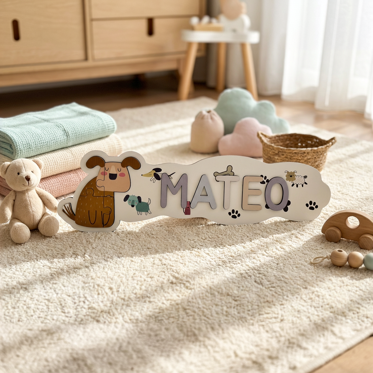 Personalized Name Puzzle - Dog - Panorama Collection