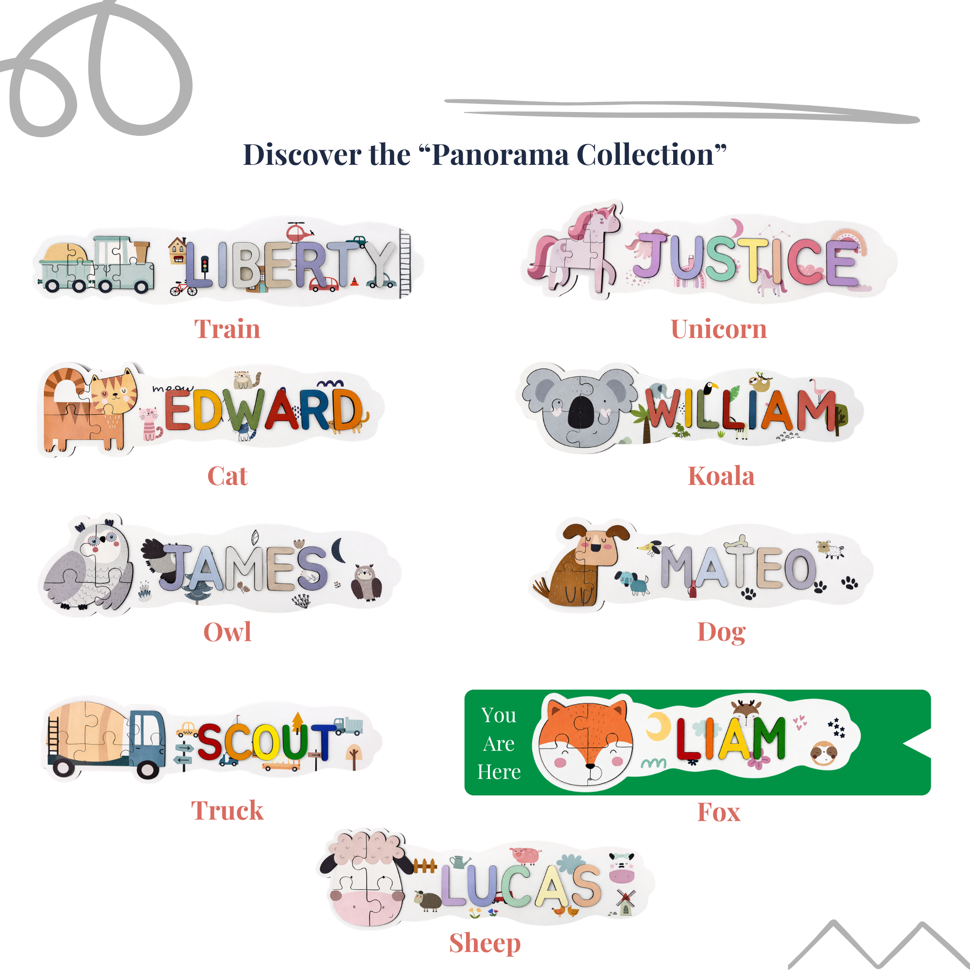 Personalized Name Puzzle - Fox - Panorama Collection