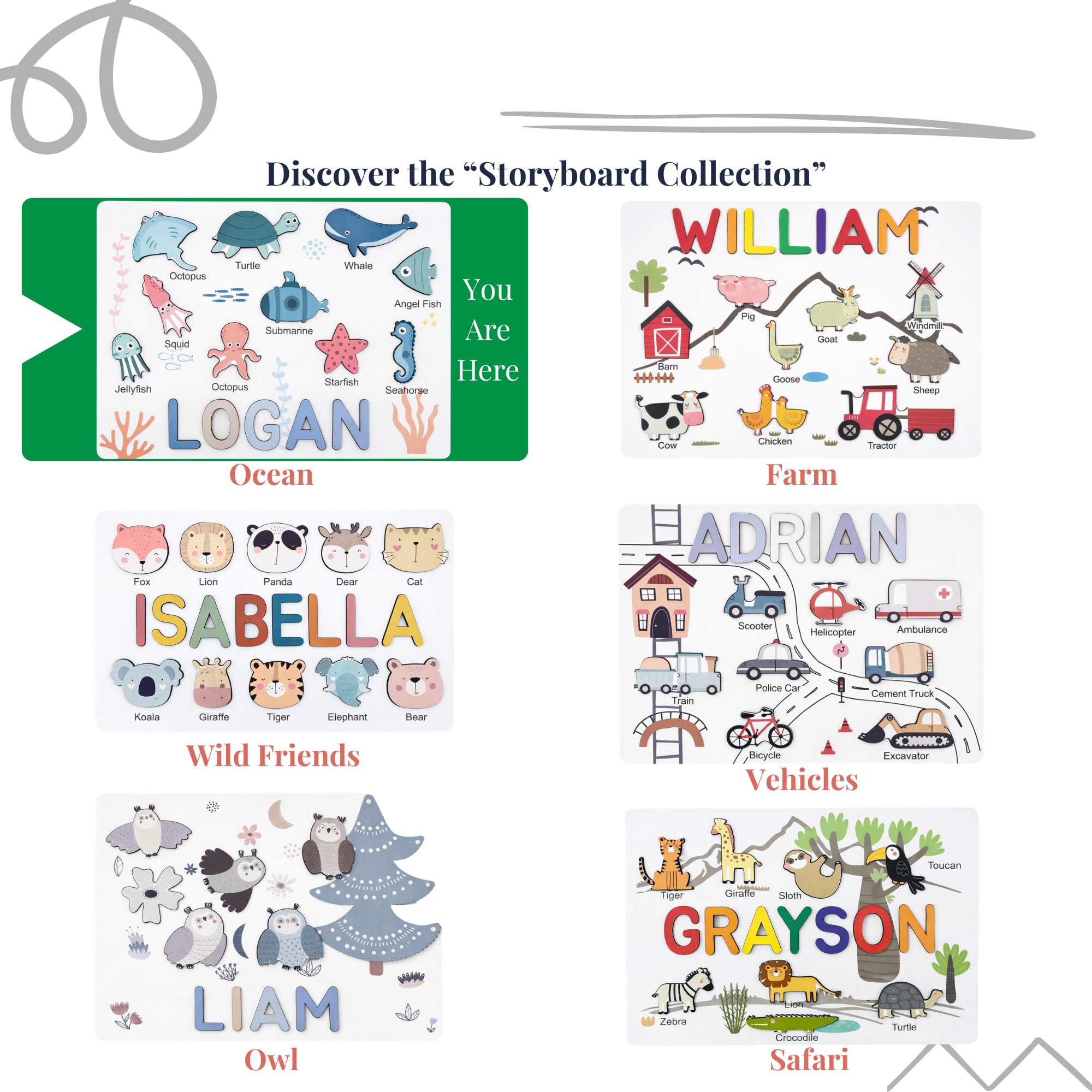 Personalized Name Puzzle - Ocean - Storyboard Collection