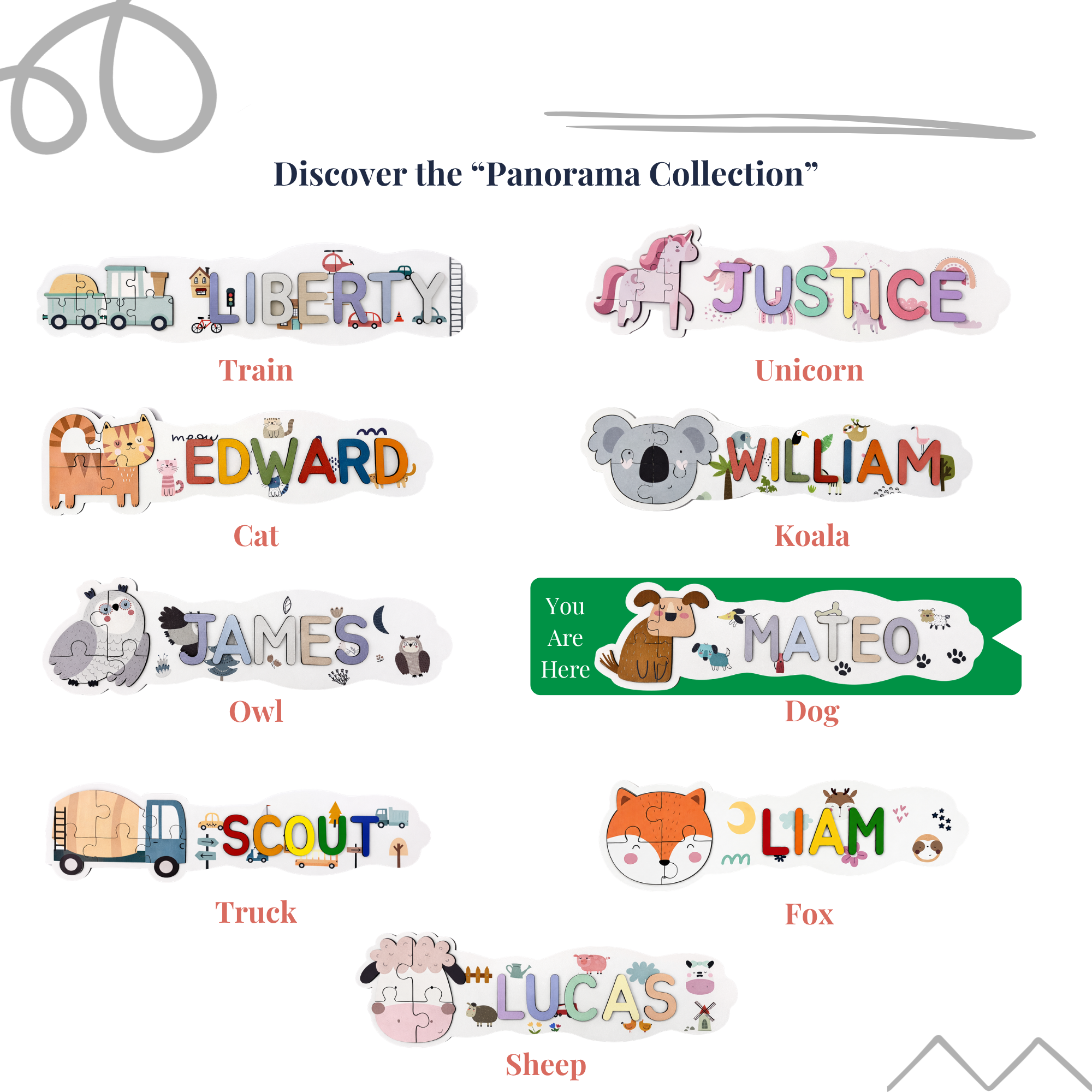 Personalized Name Puzzle - Dog - Panorama Collection