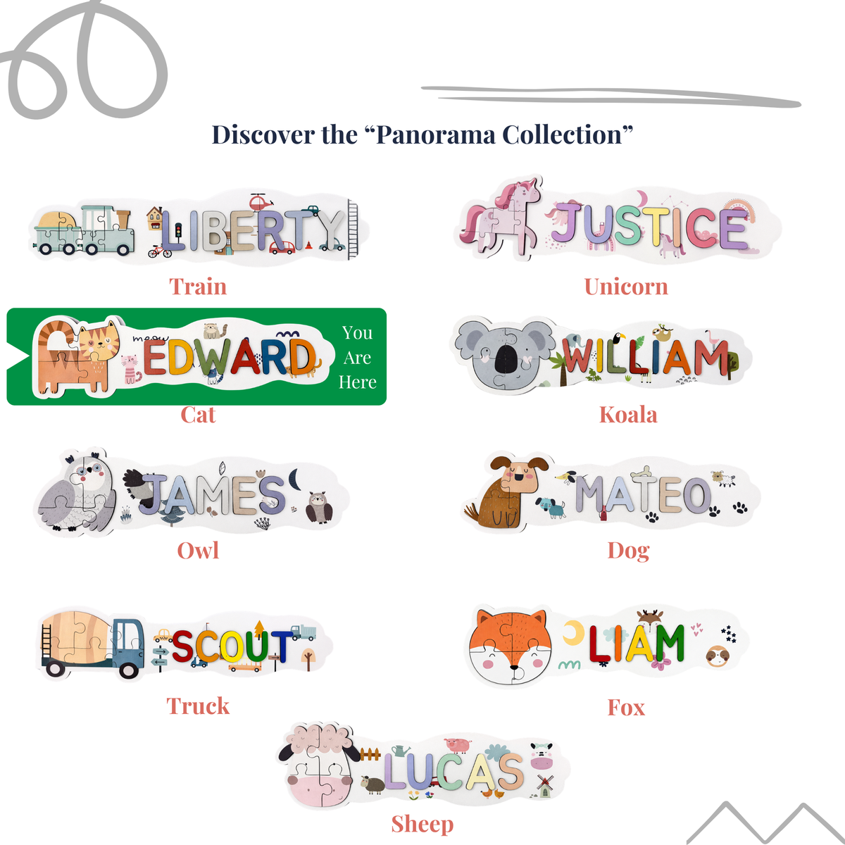 Personalized Name Puzzle - Cat - Panorama Collection