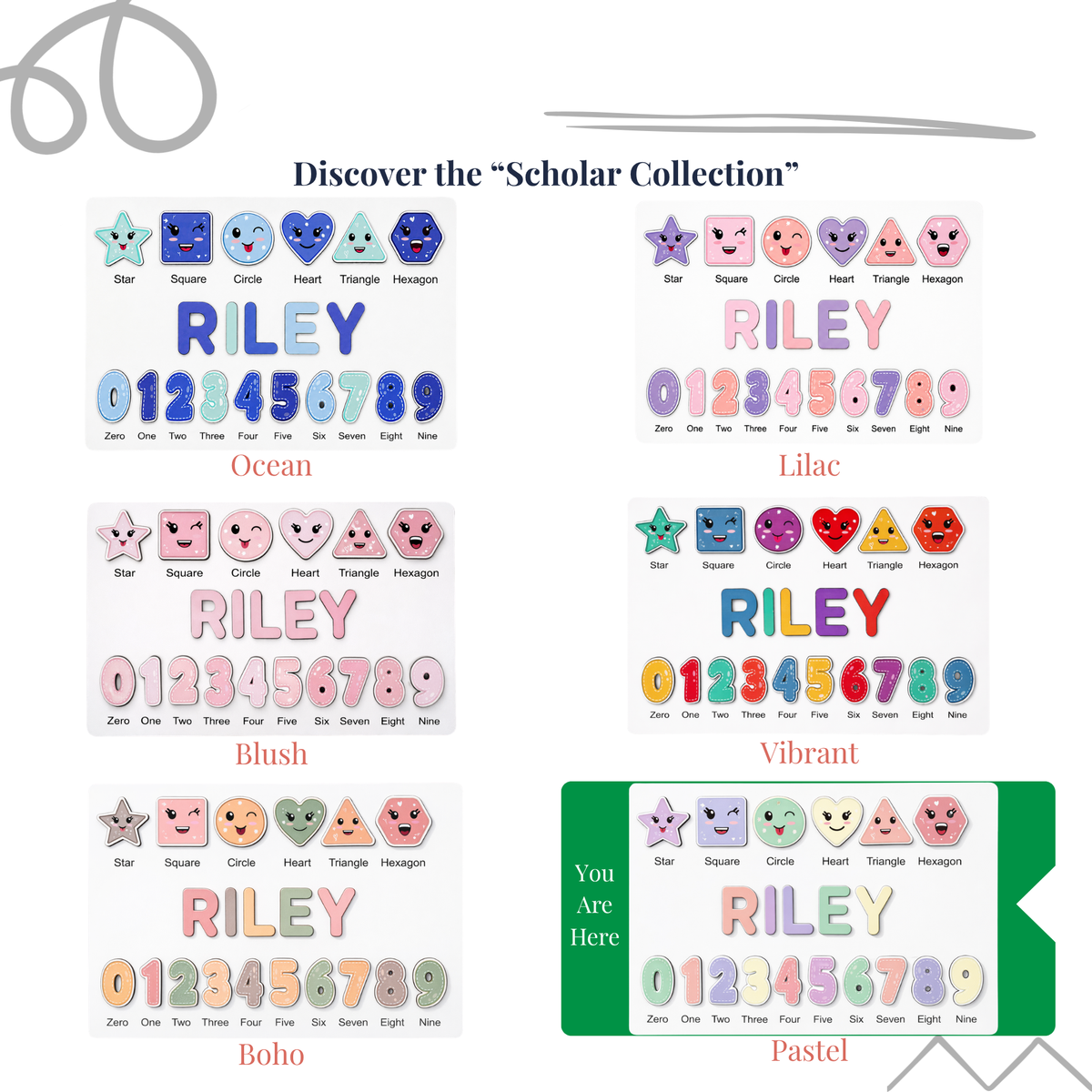 Personalized Name Puzzle - Pastel - Scholar Collection