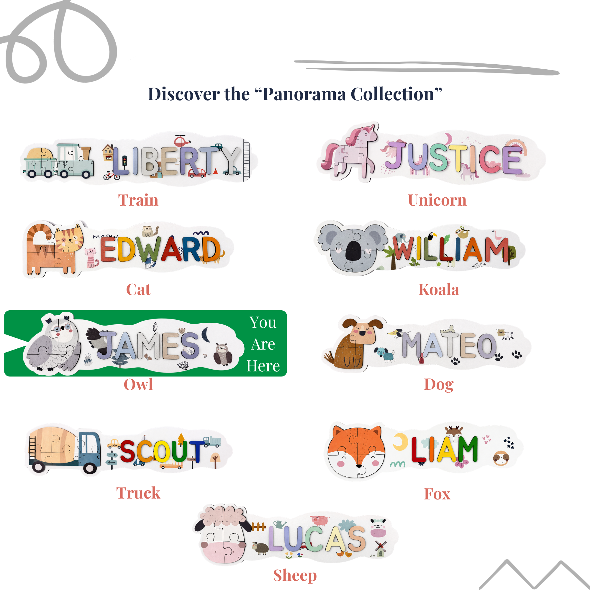 Personalized Name Puzzle - Owl - Panorama Collection