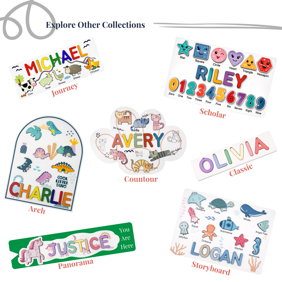 Personalized Name Puzzle - Cat - Panorama Collection