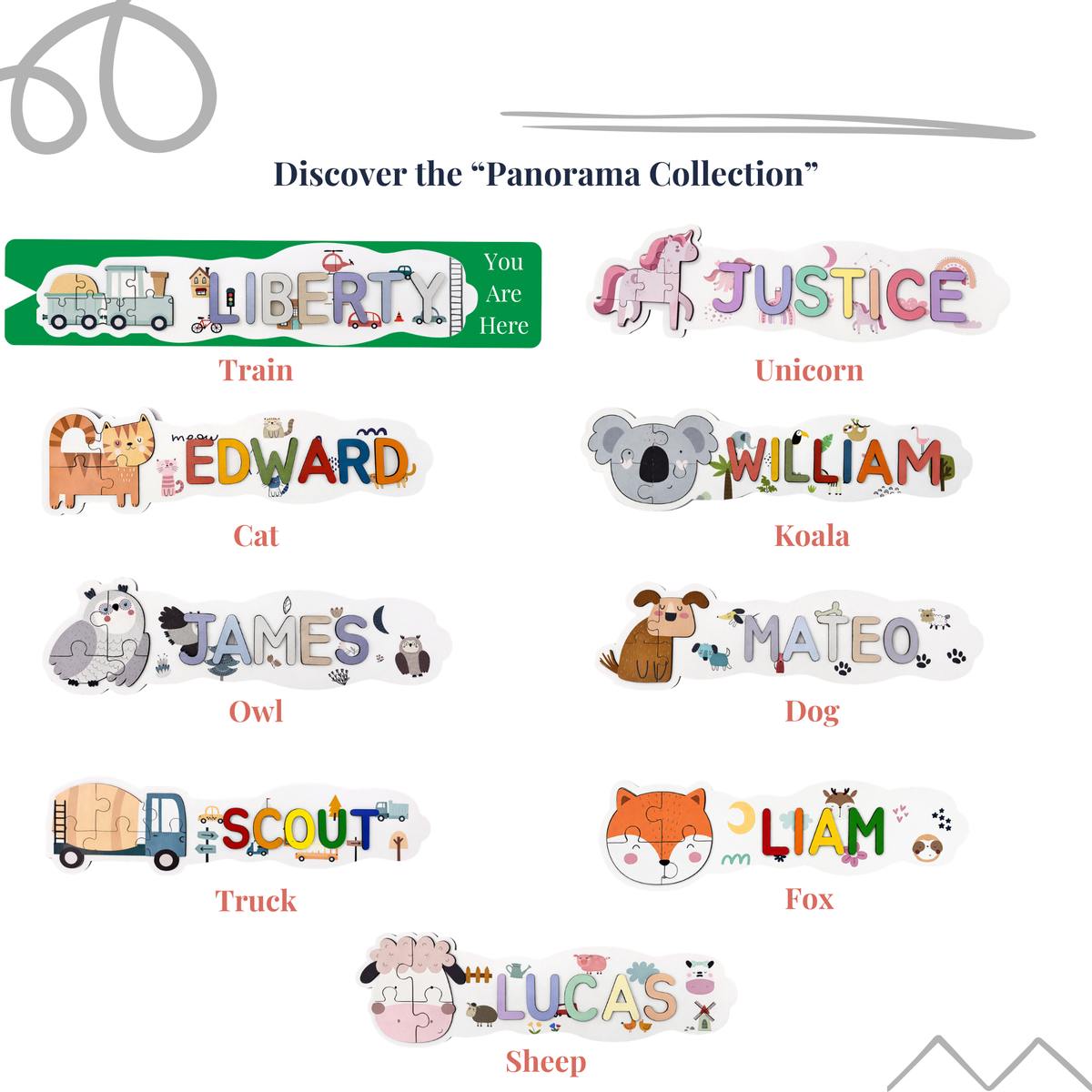 Personalized Name Puzzle - Train - Panorama Collection
