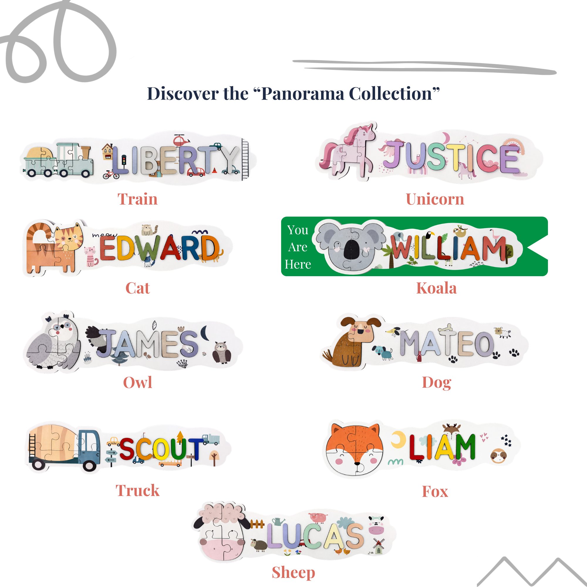 Personalized Name Puzzle - Koala - Panorama Collection