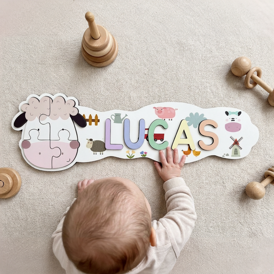 Personalized Name Puzzle - Sheep - Panorama Collection