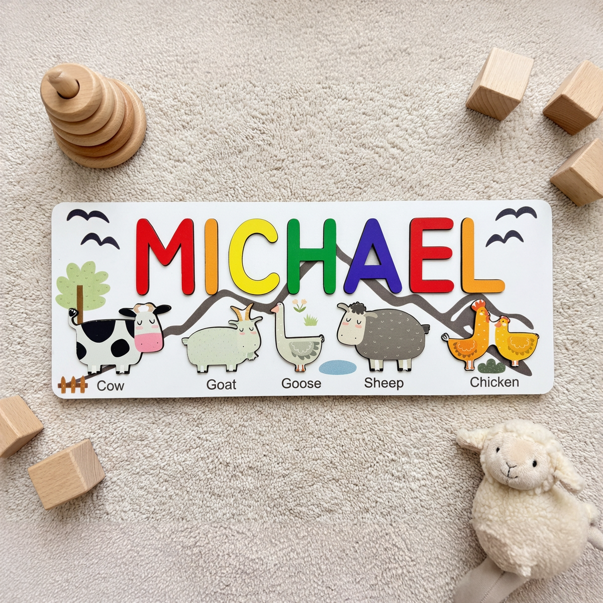 Personalized Name Puzzle - Farm - Journey Collection