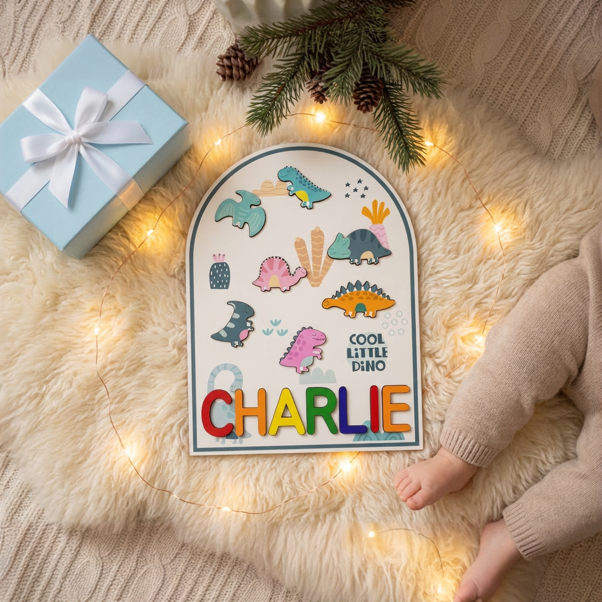 Personalized Name Puzzle - Dino - Arch Collection