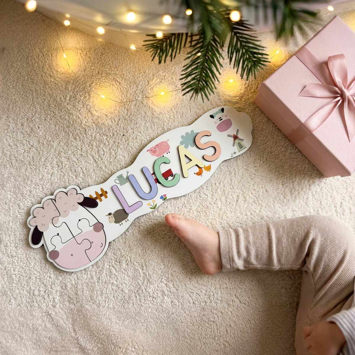 Personalized Name Puzzle - Sheep - Panorama Collection