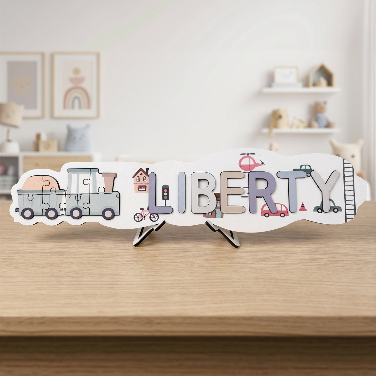 Personalized Name Puzzle - Train - Panorama Collection