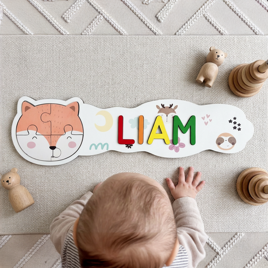 Personalized Name Puzzle - Fox - Panorama Collection