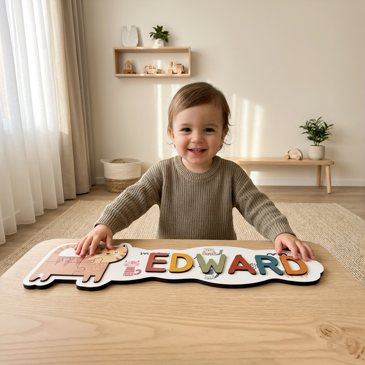 Personalized Name Puzzle - Cat - Panorama Collection