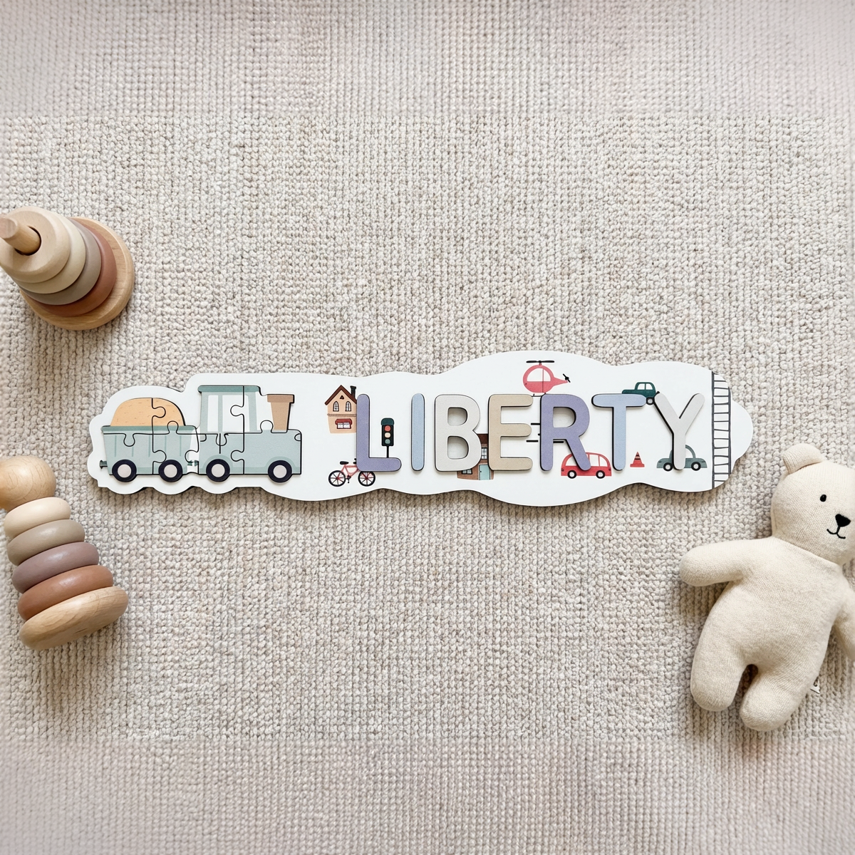 Personalized Name Puzzle - Train - Panorama Collection
