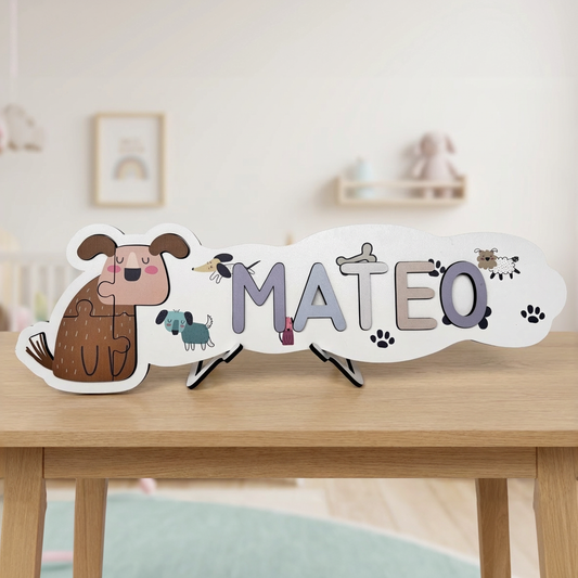 Personalized Name Puzzle - Dog - Panorama Collection