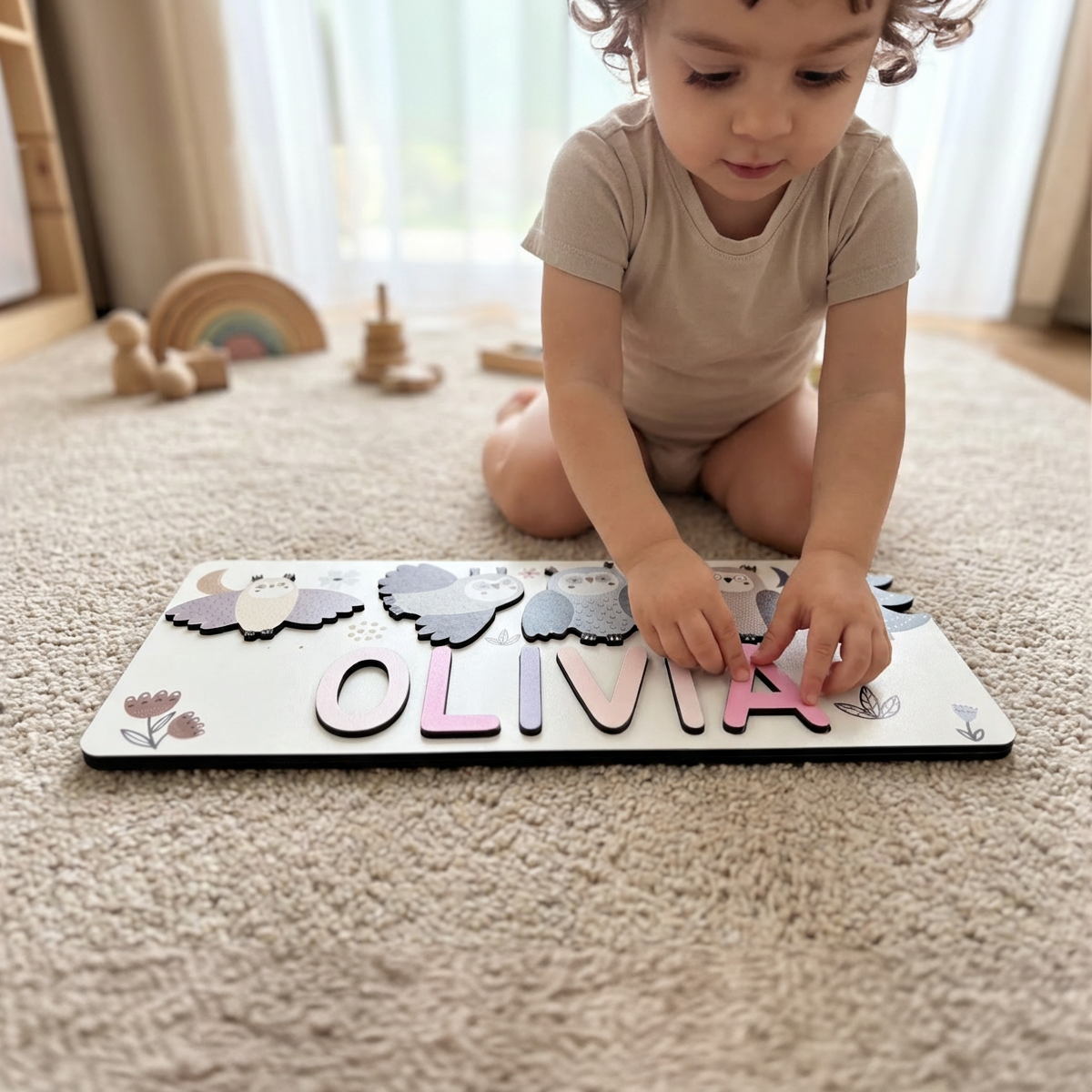 Personalized Name Puzzle - Owl - Journey Collection