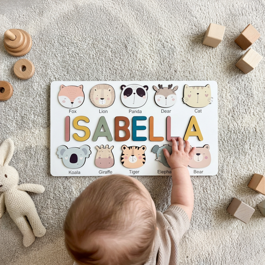 Personalized Name Puzzle - Wild Friends - Storyboard Collection