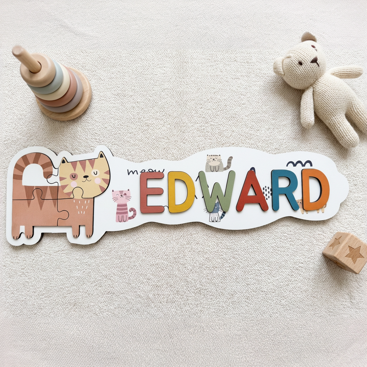 Personalized Name Puzzle - Cat - Panorama Collection