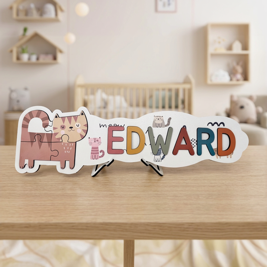 Personalized Name Puzzle - Cat - Panorama Collection