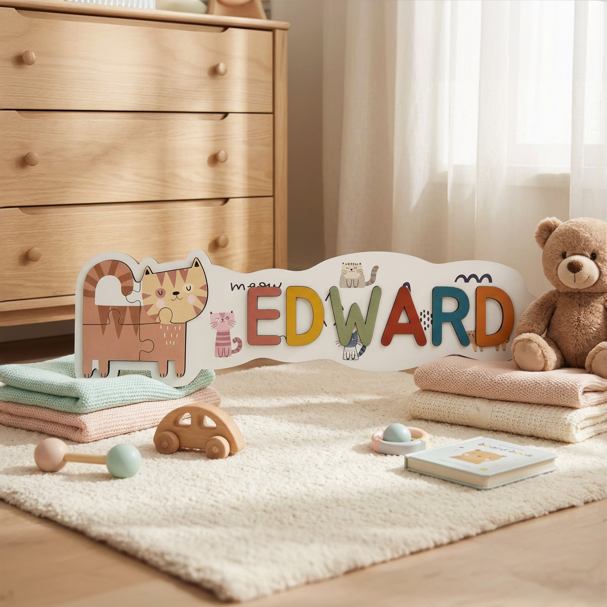Personalized Name Puzzle - Cat - Panorama Collection