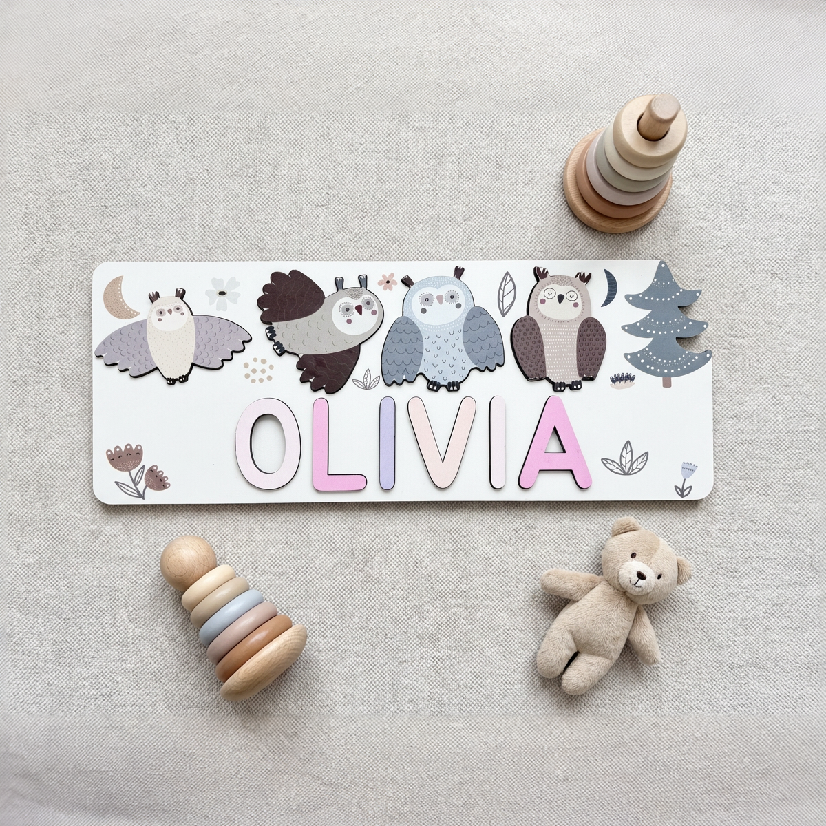 Personalized Name Puzzle - Owl - Journey Collection