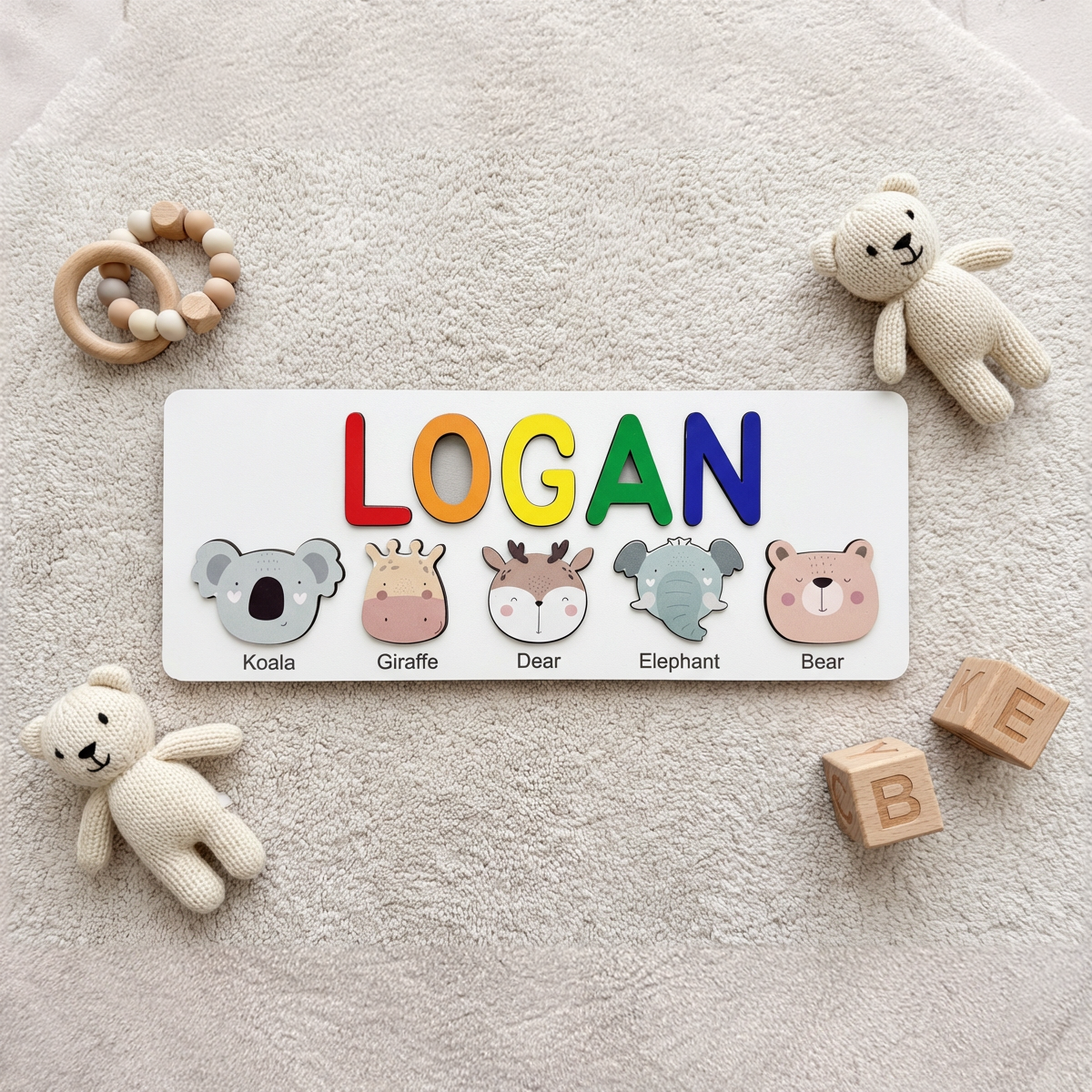 Personalized Name Puzzle - Wild Friends - Journey Collection