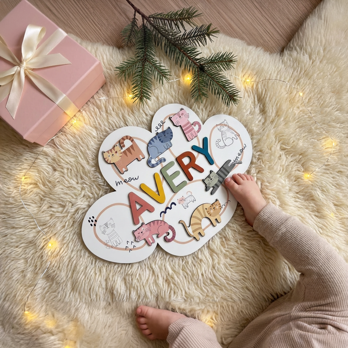 Personalized Name Puzzle - Meow - Contour Collection