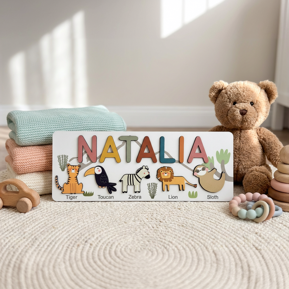 Personalized Name Puzzle - Safari - Journey Collection