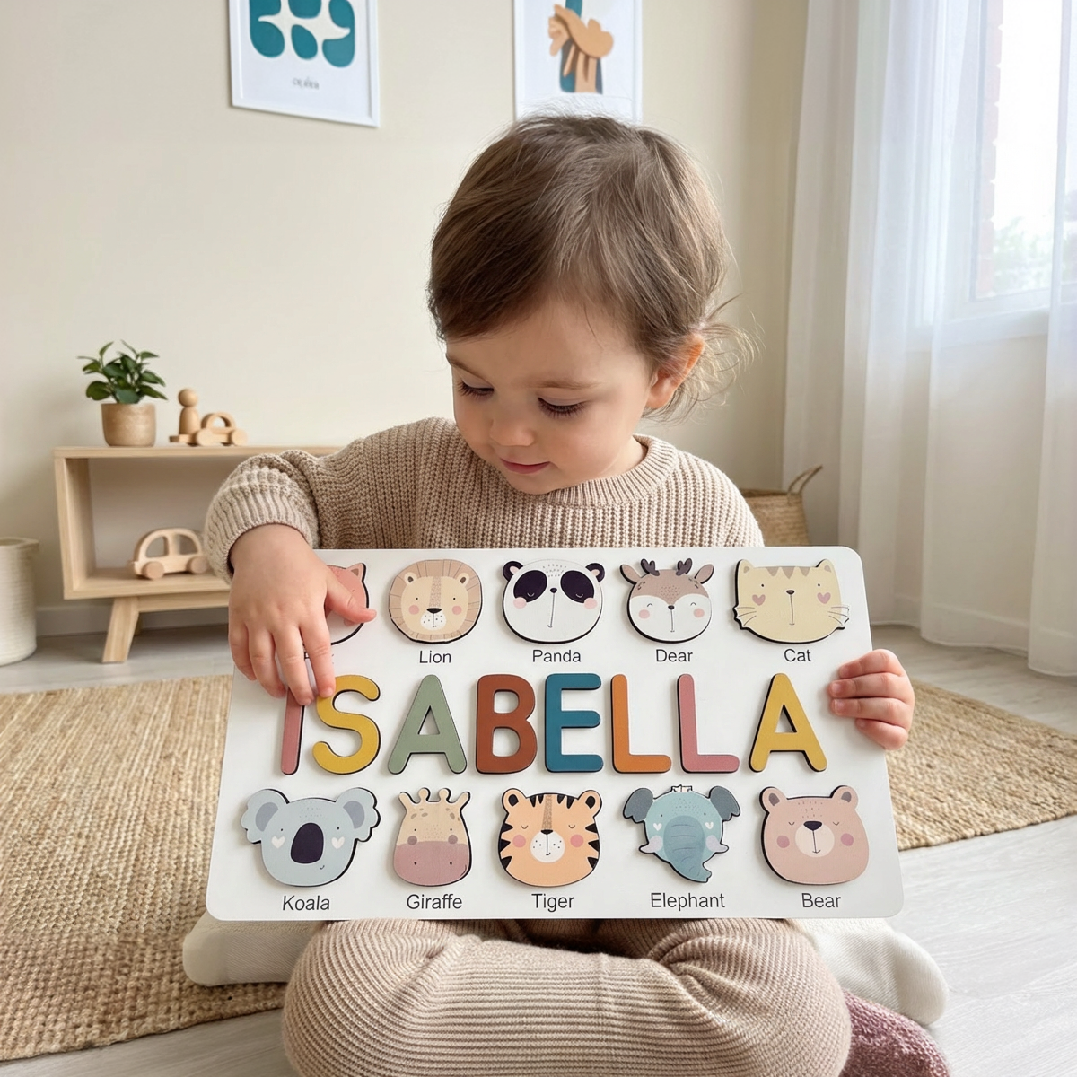 Personalized Name Puzzle - Wild Friends - Storyboard Collection