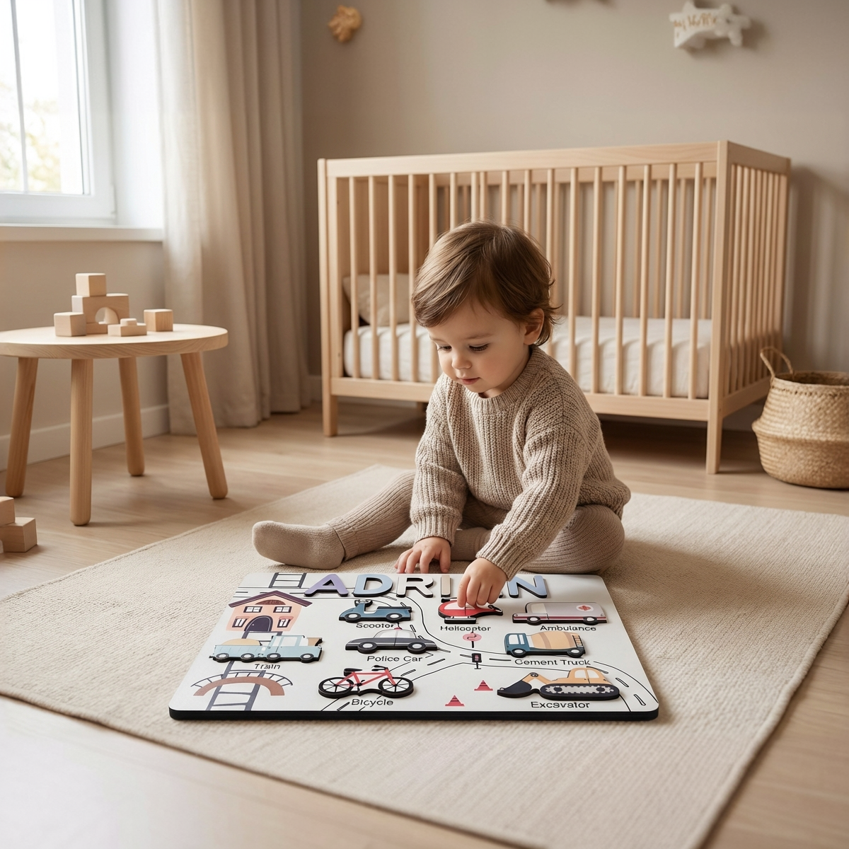 Personalized Name Puzzle - Vehicles - Storyboard Collection