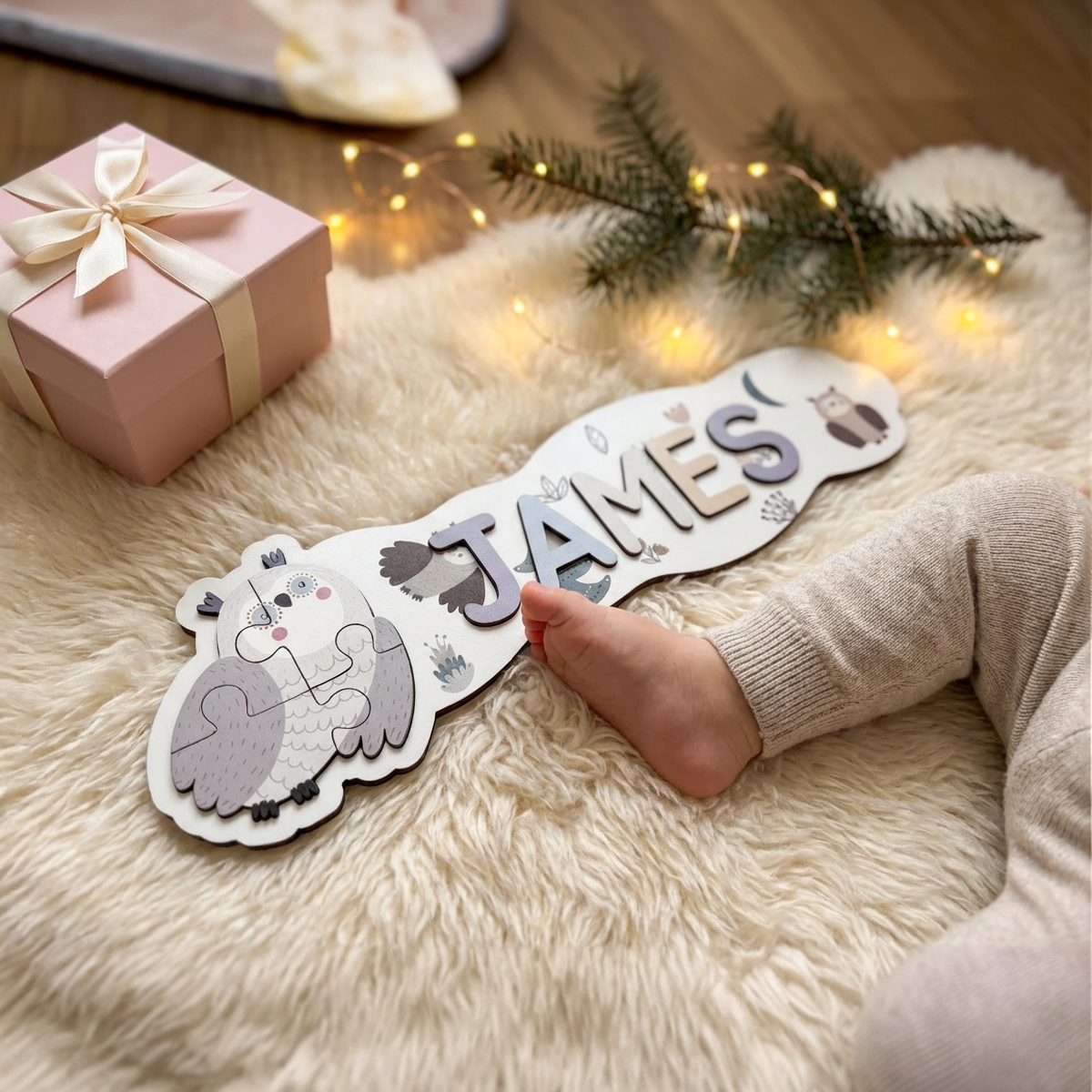 Personalized Name Puzzle - Owl - Panorama Collection