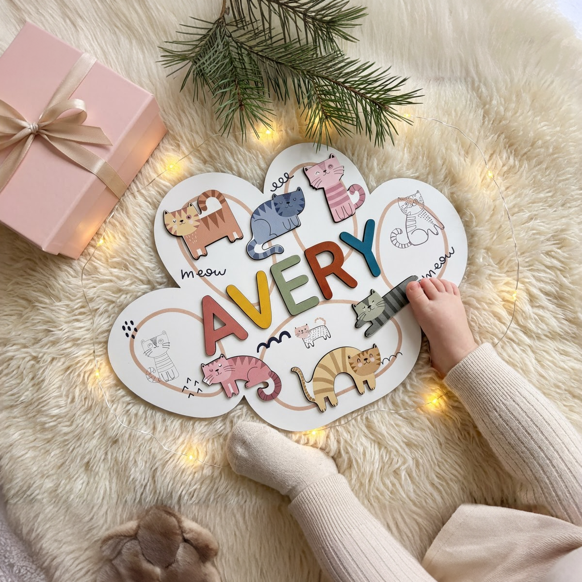Personalized Name Puzzle - Meow - Contour Collection