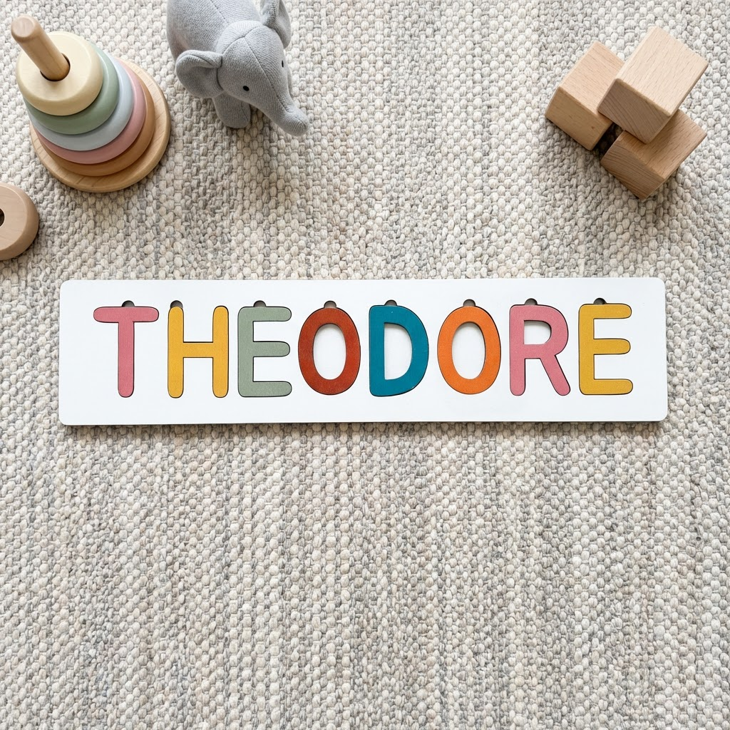 Personalized Name Puzzle - Rustic - Classic Collection