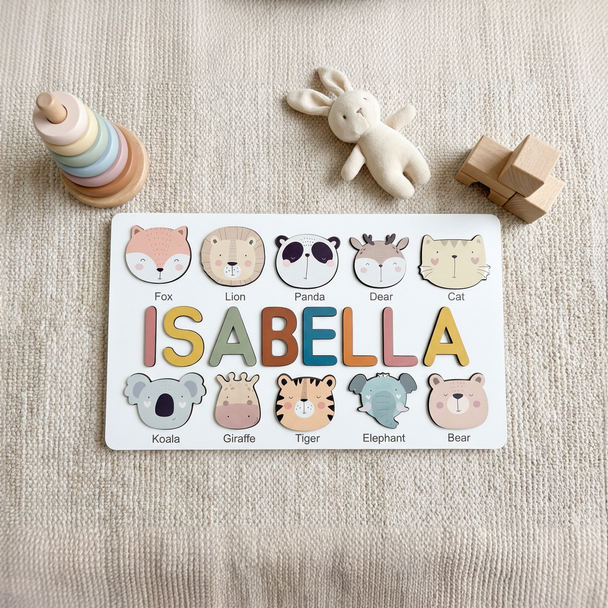 Personalized Name Puzzle - Wild Friends - Storyboard Collection