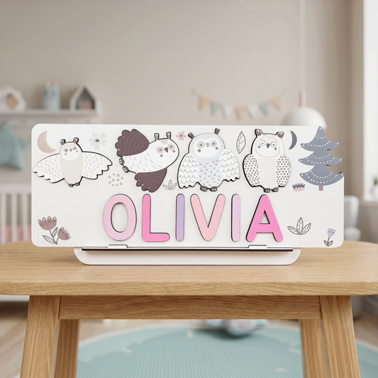 Personalized Name Puzzle - Owl - Journey Collection