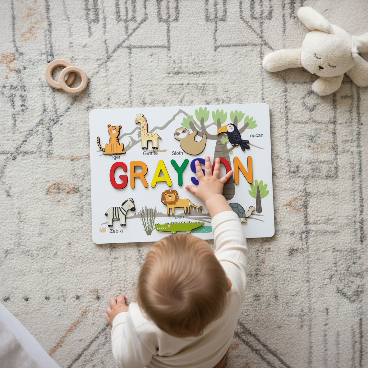 Personalized Name Puzzle - Safari - Storyboard Collection