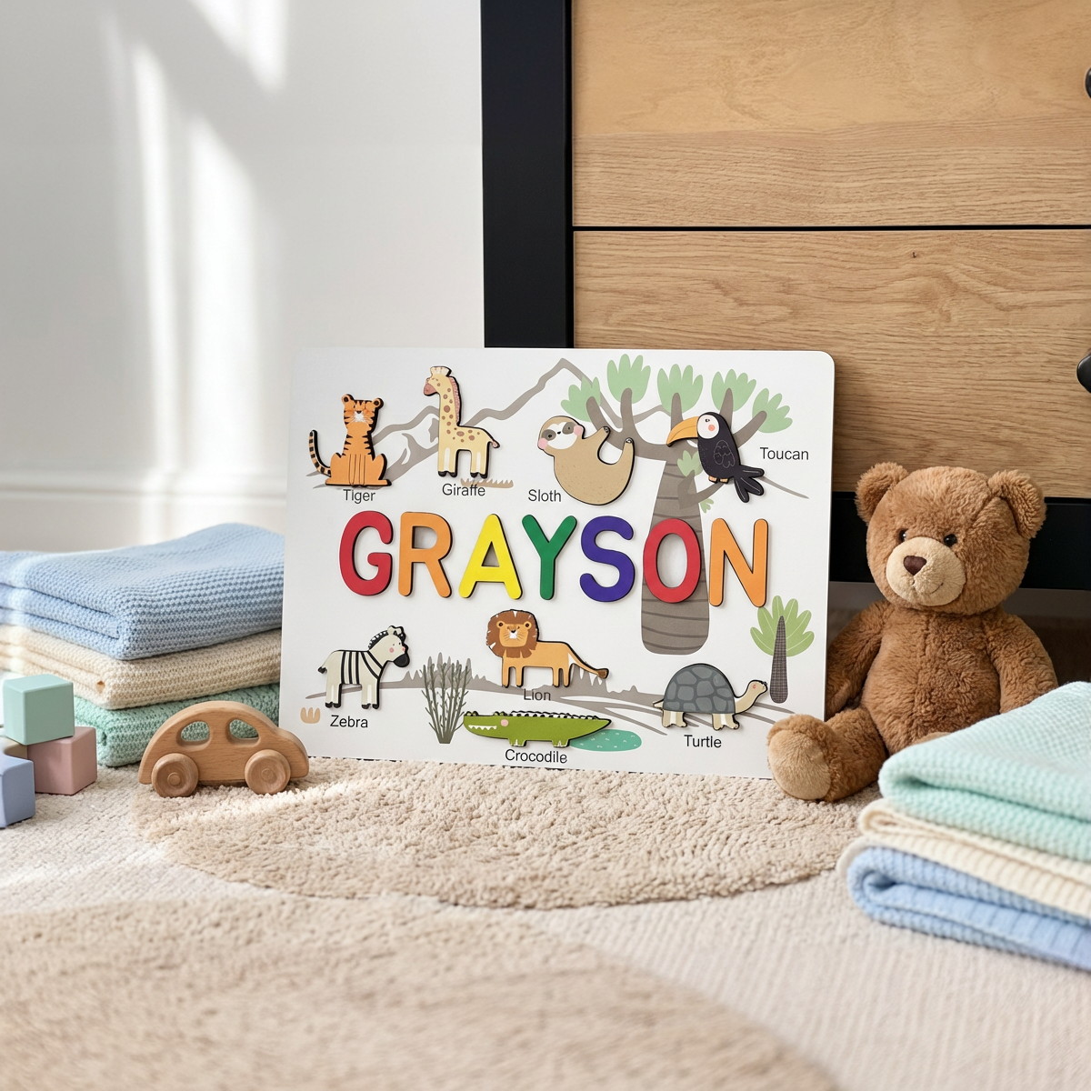 Personalized Name Puzzle - Safari - Storyboard Collection