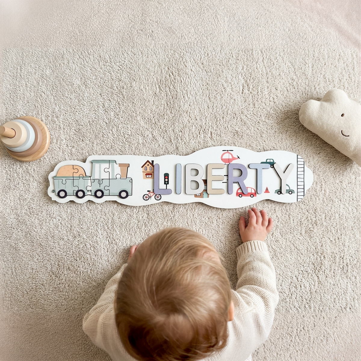 Personalized Name Puzzle - Train - Panorama Collection
