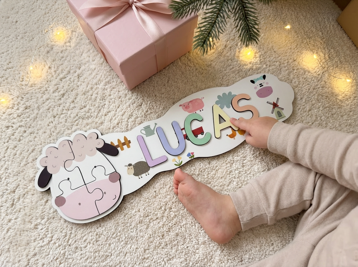 Personalized Name Puzzle - Sheep - Panorama Collection