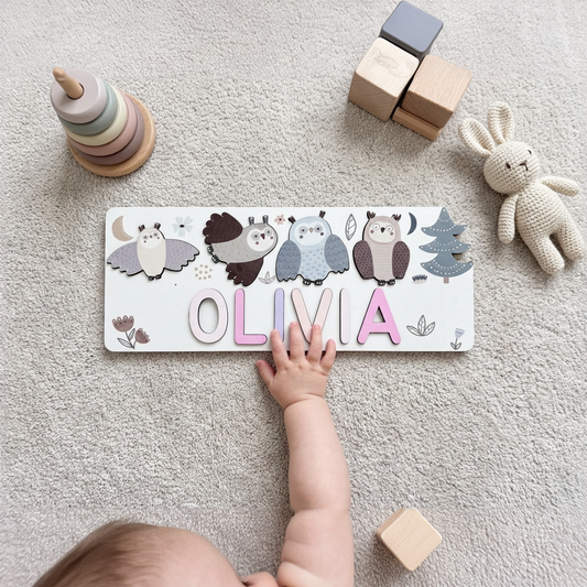 Personalized Name Puzzle - Owl - Journey Collection