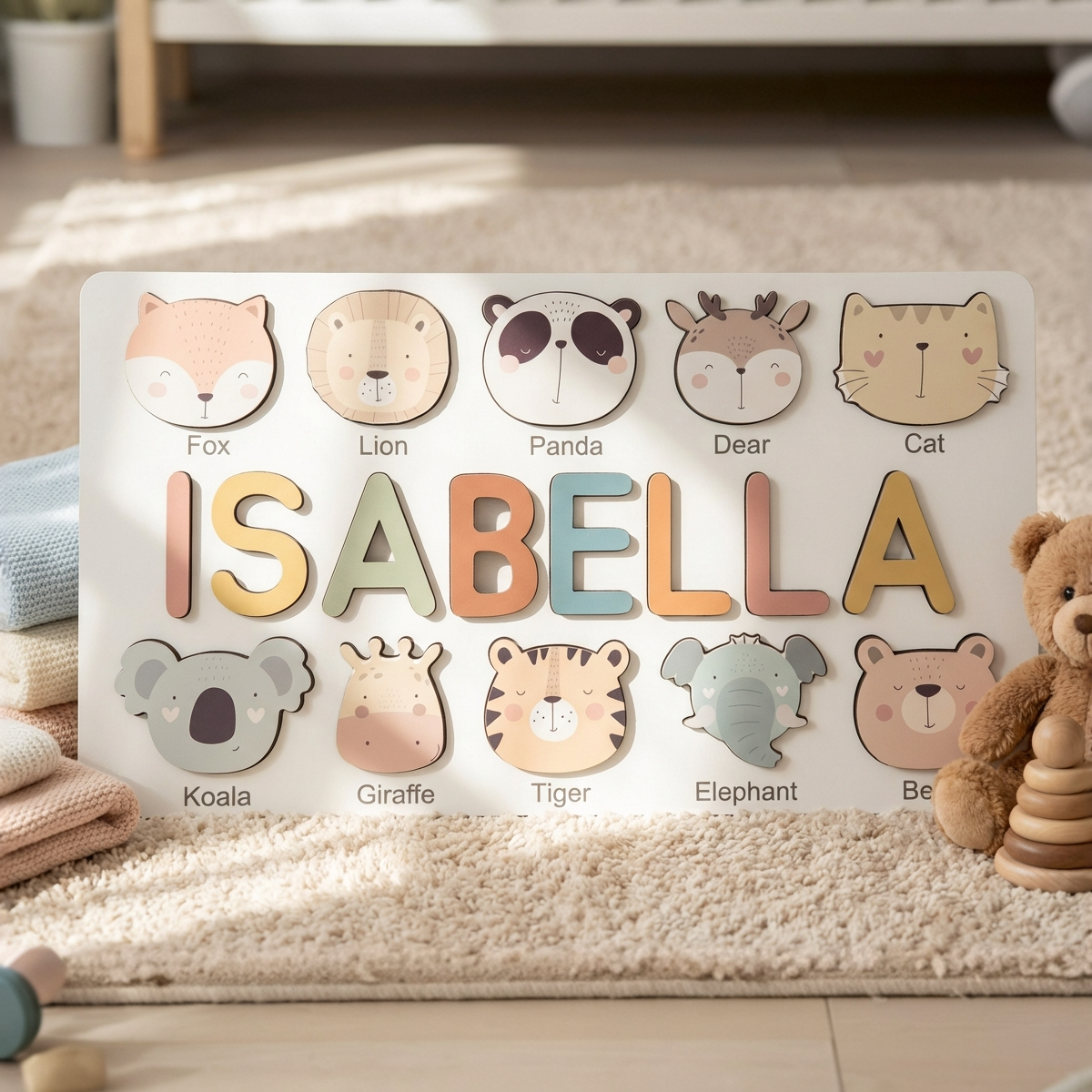 Personalized Name Puzzle - Wild Friends - Storyboard Collection